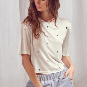 STORIA white lightning bolt t-shirt